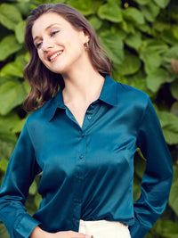 WORK IT by STREET 9 Comfort Fit Satin Casual Shirt