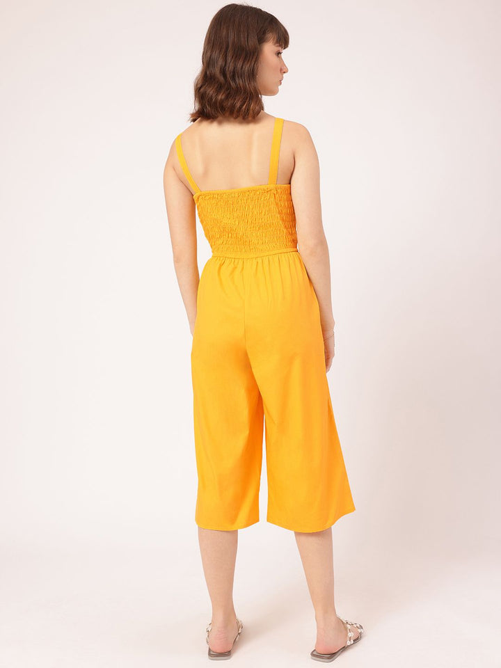DressBerry Sunshine Styles Smocked Culotte Jumpsuit
