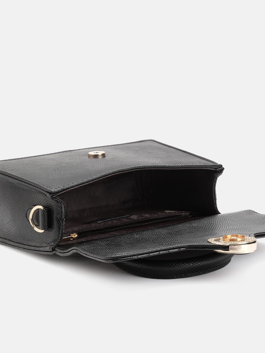 DressBerry Animal Skin Textured Structured Satchel