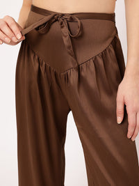 DressBerry Women Graceful Flow Textured Trousers