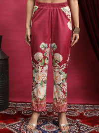 Vishudh Floral Printed Regular Notch Neck Kurta With Palazzos And Dupatta