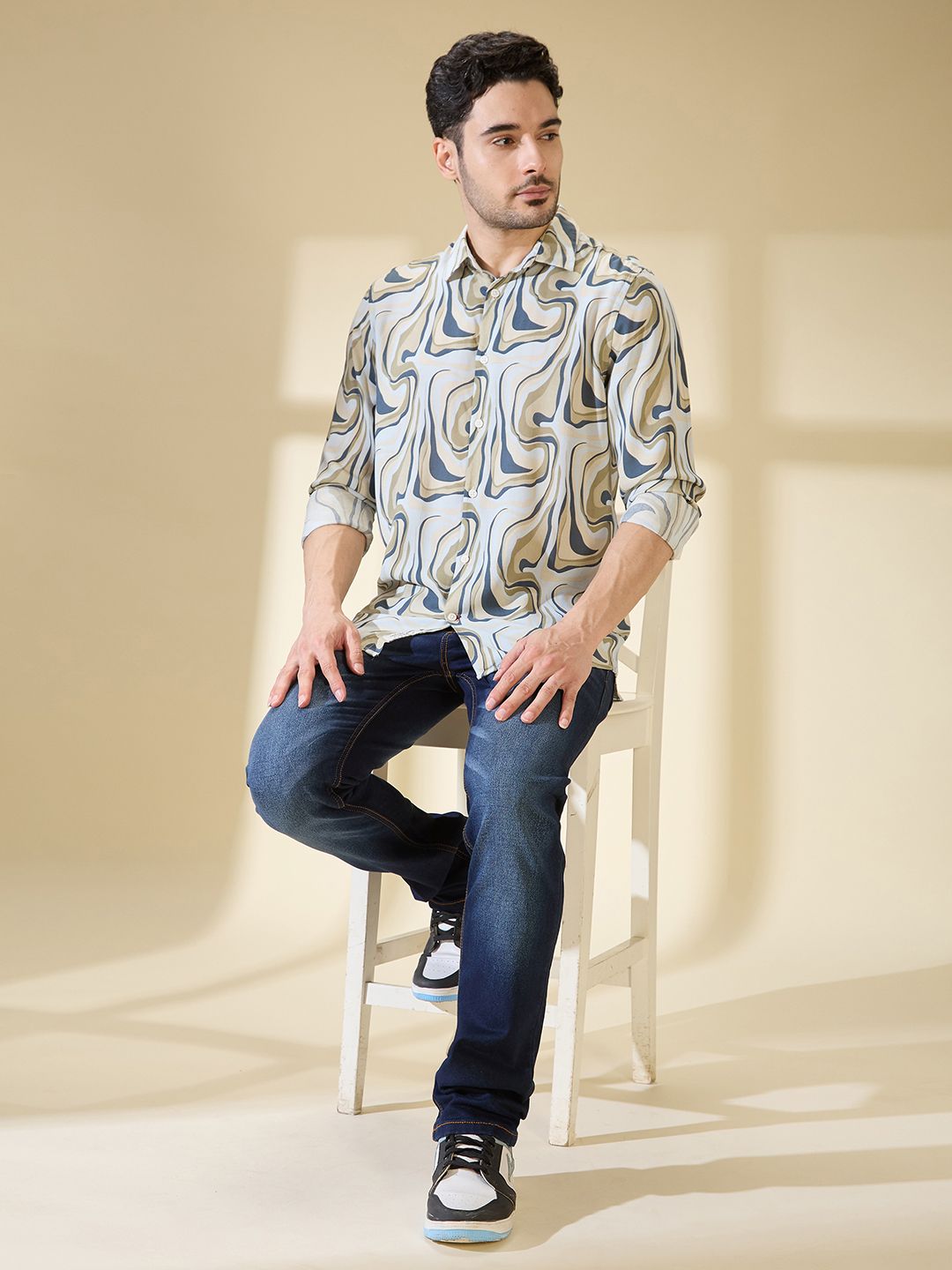 Being Human Slim Fit Printed Casual Shirt