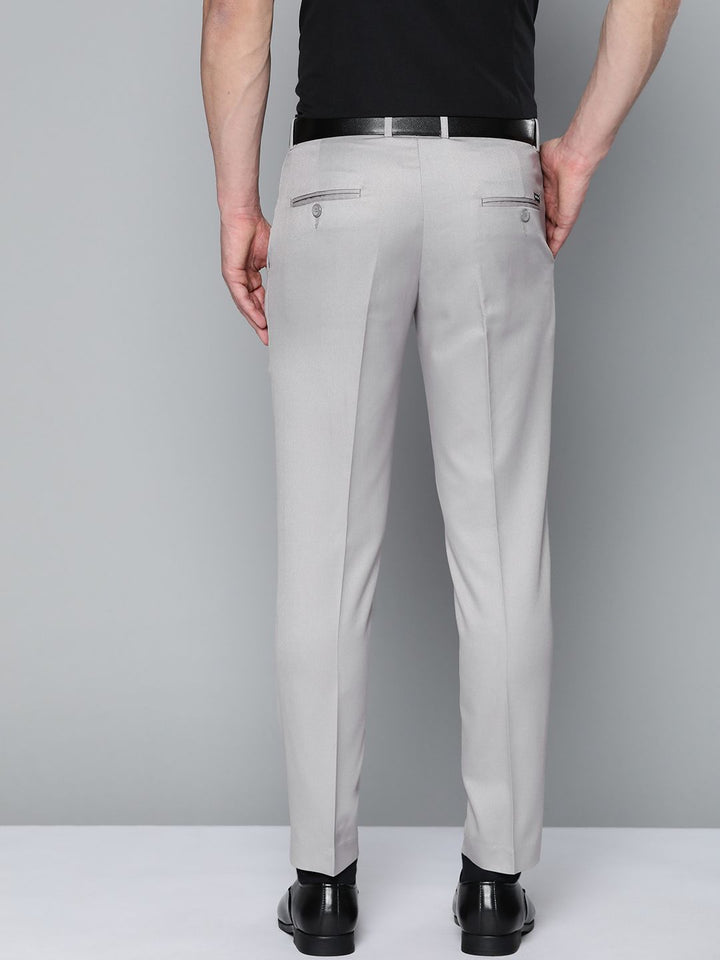 Dennison Men Grey Smart Tapered Fit Easy mencuci seluar berlipat