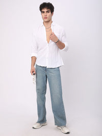 VASTRADO Men Classic Cutaway Collar Solid Cotton Slim Fit Casual Shirt
