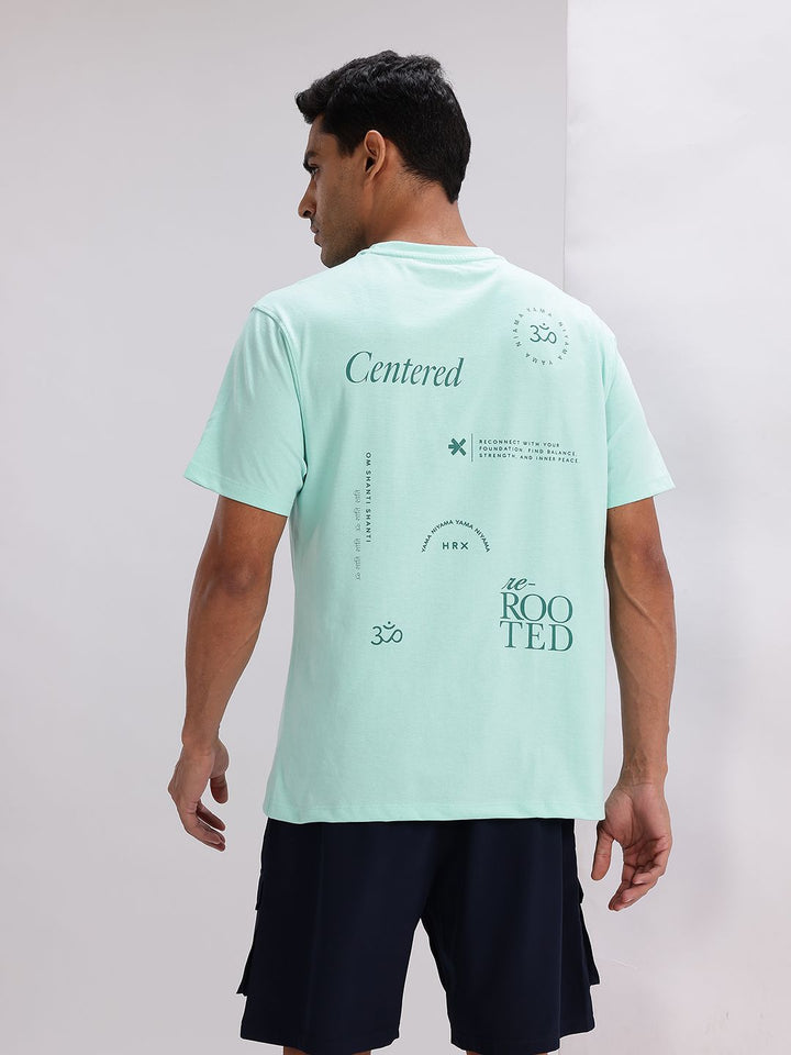 HRX by Hrithik Roshan Conversational Print Drop-Shoulder Sleeves Yoga T-shirt