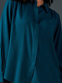 AND Mandarin Collar Cuff Sleeve Top