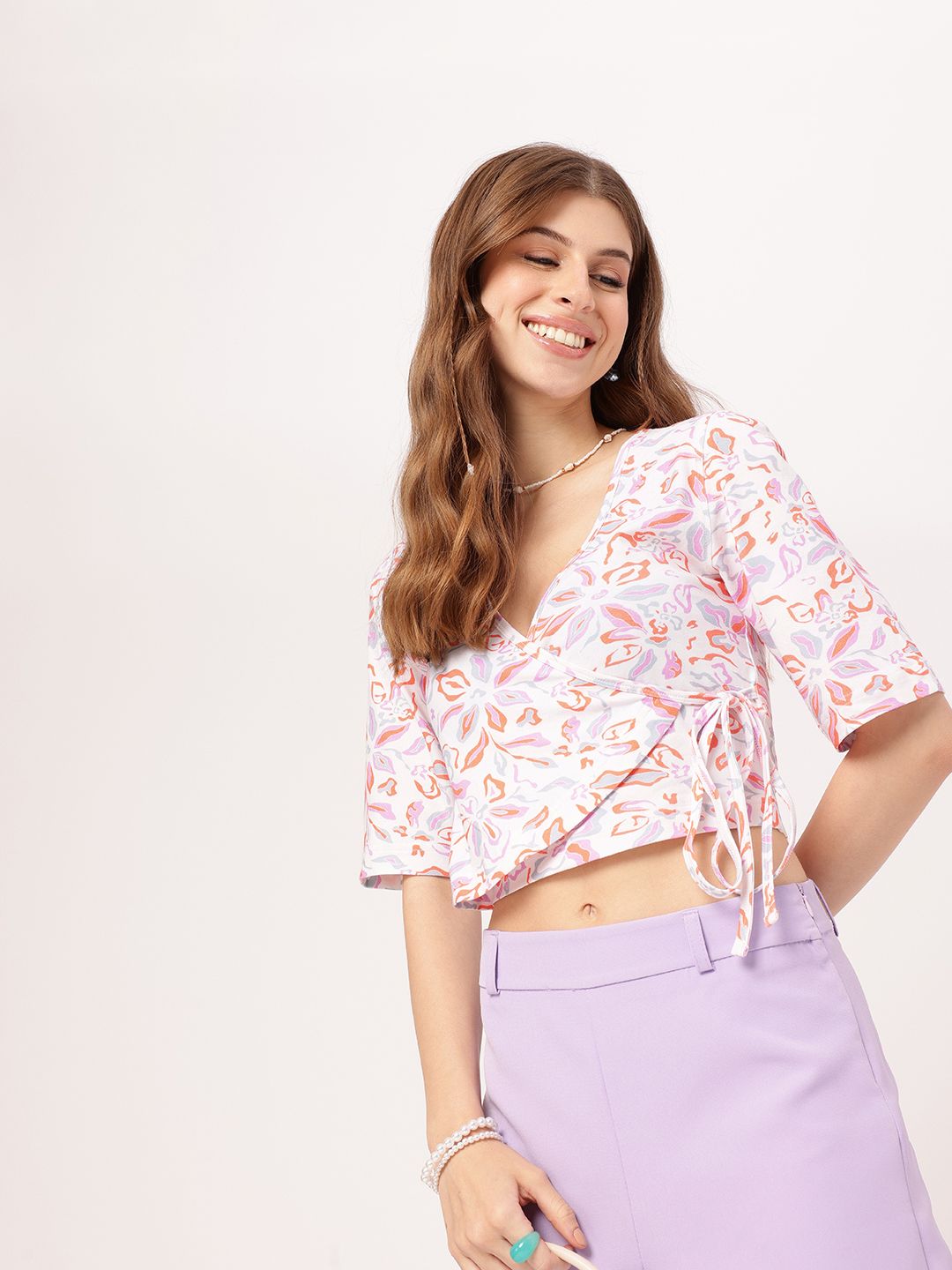 DressBerry Feminine Sassy And Wrapped In Style Crop Top