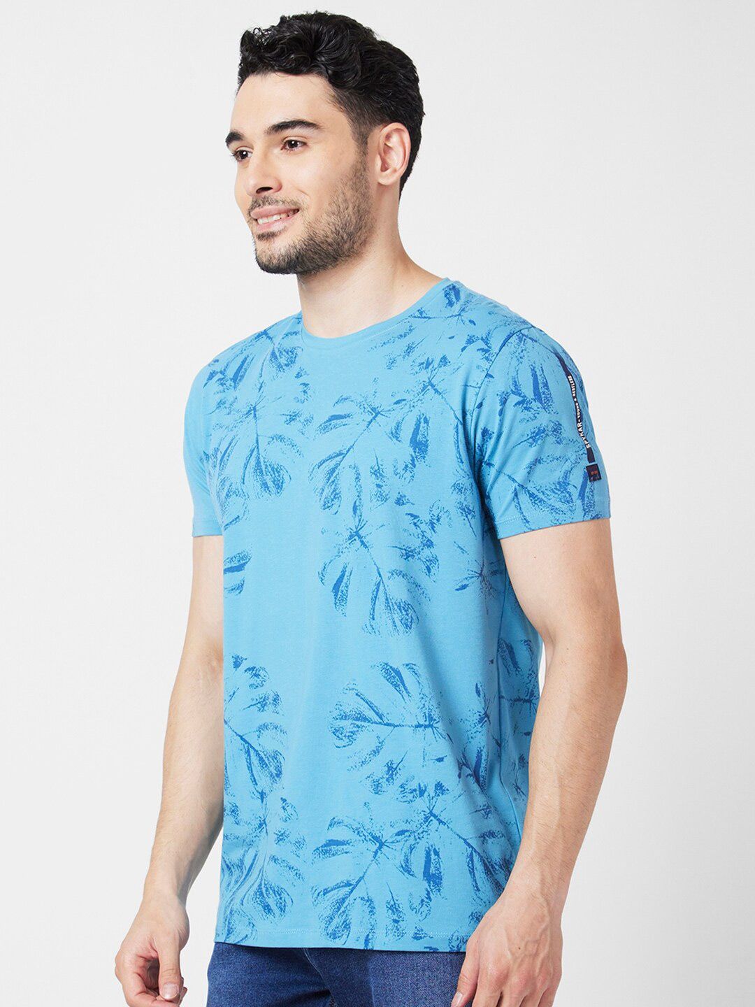 T-Shirt Kasual Slim Catton Spykar Abstrak Abstrak Abstrak