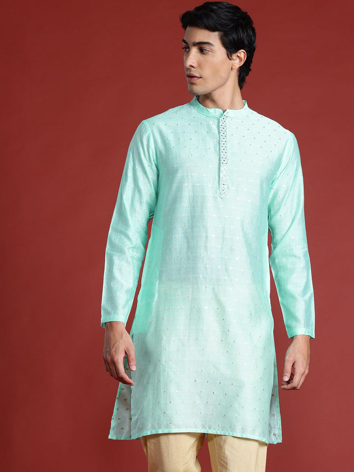 Anouk Tyohaar Collection Woven Design Mirror Work Kurta