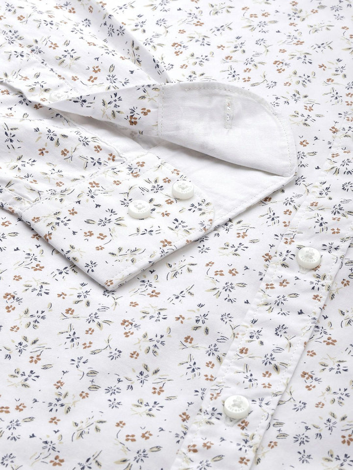Raymond Men Slim Fit Floral Printed Pure Cotton Casual Shirt