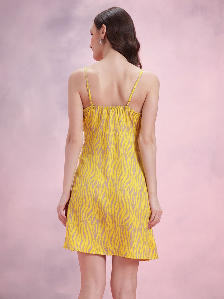 DressBerry Animal Print Twisted A-Line Dress