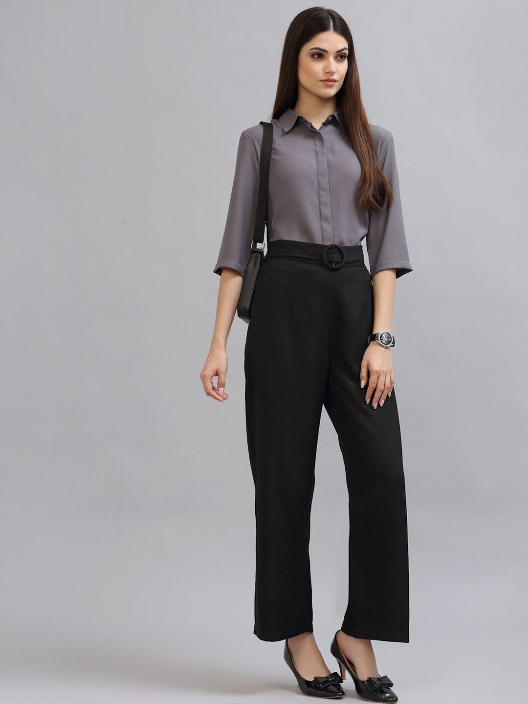 Style Quotient Women Grey Formal Shirt