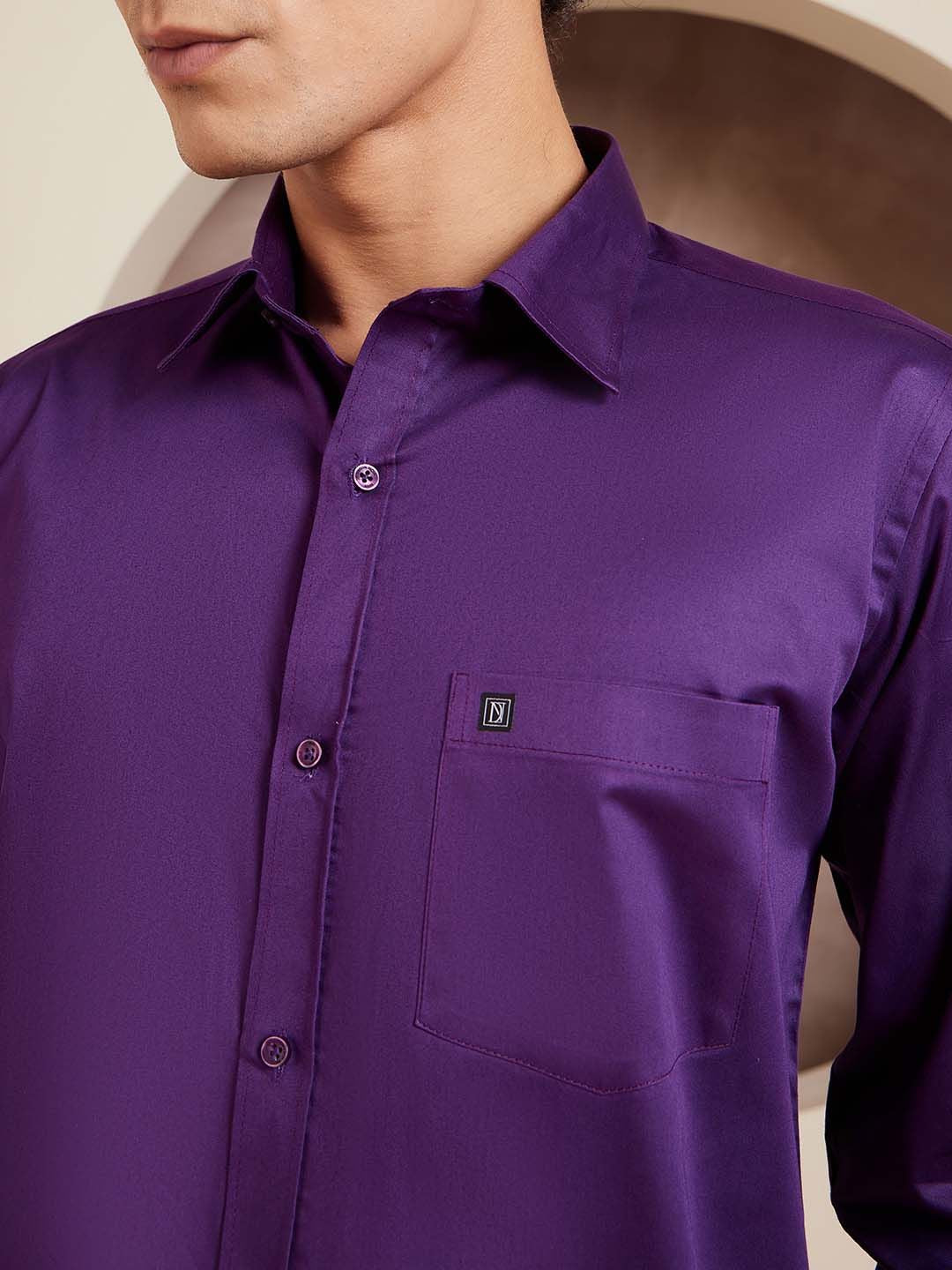 DENNISON Brand Logo Cotton Satin Shirt