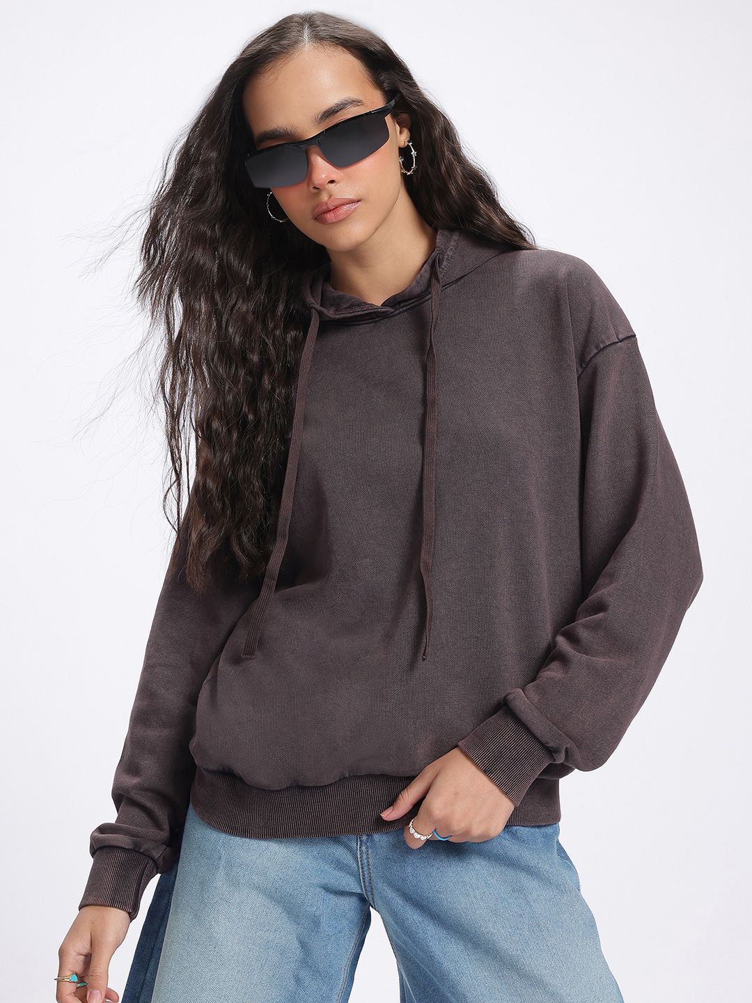 DressBerry Drop-Shoulder Hooded Sweatshirt