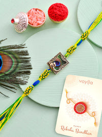 Voylla Men Peacock Feather Thread Rakhi