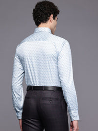 Raymond Pure Cotton Slim Fit Geometric Printed Formal Shirt
