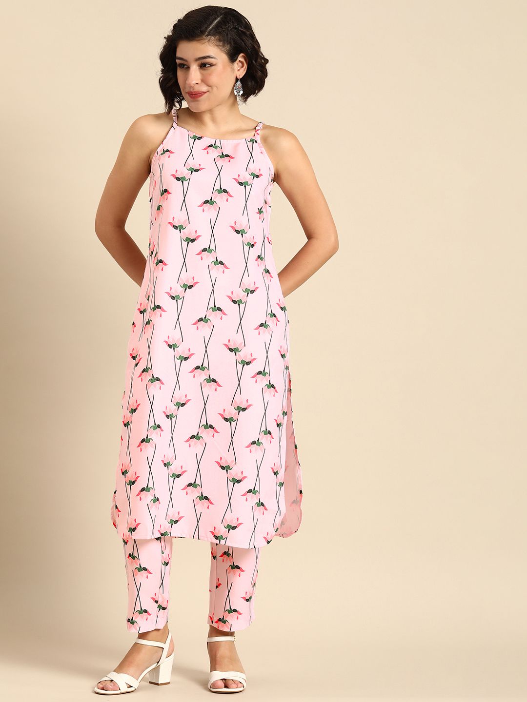 Anouk Women Floral Printed Kurta with Trousers