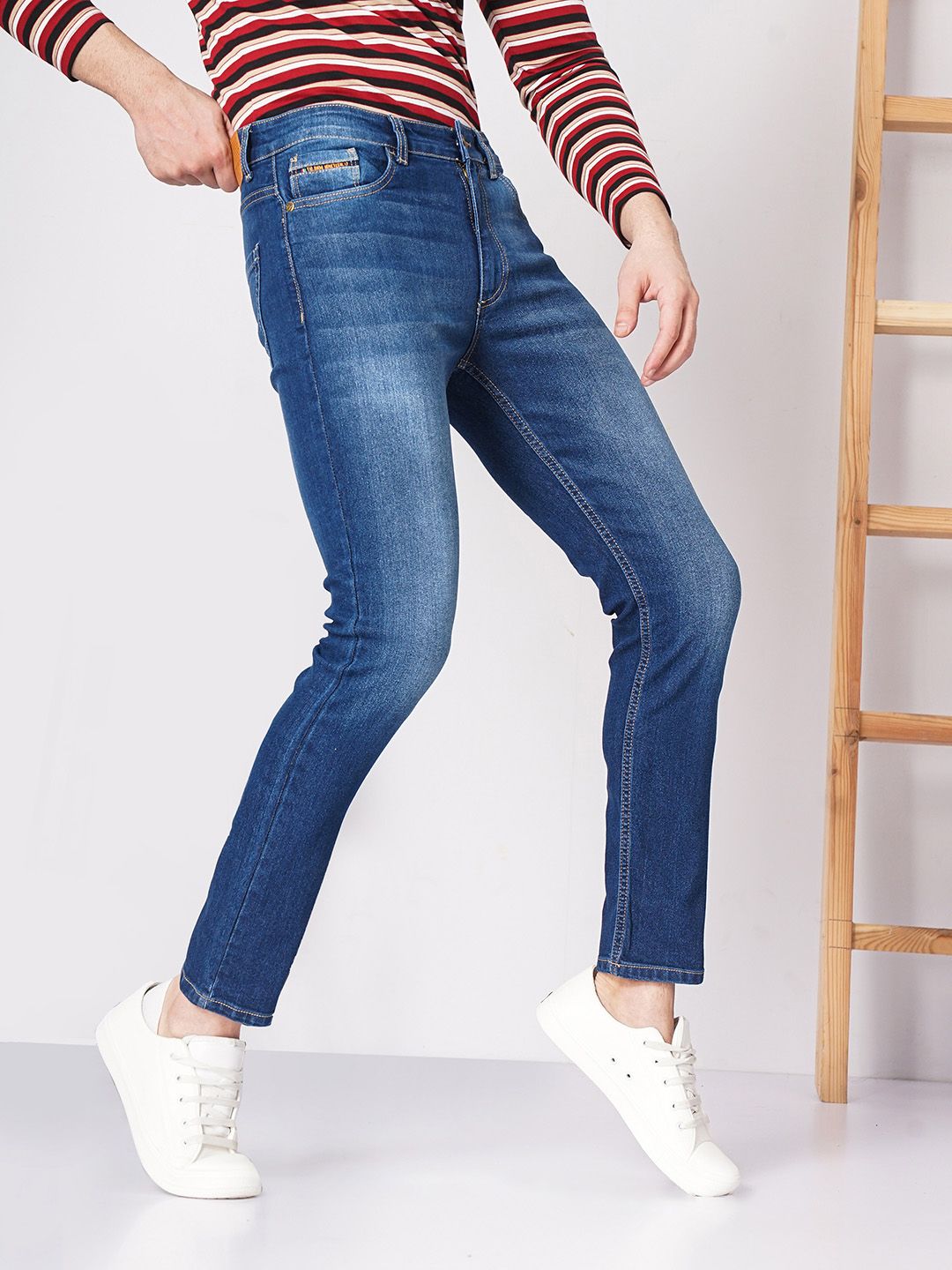 The Indian Garage Co Men Blue Slim Fit Mid-Rise Clean Look Jeans