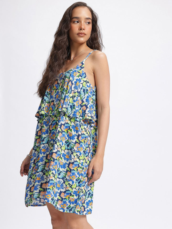 DressBerry Blooming Floral Print Strappy A-Line Dress