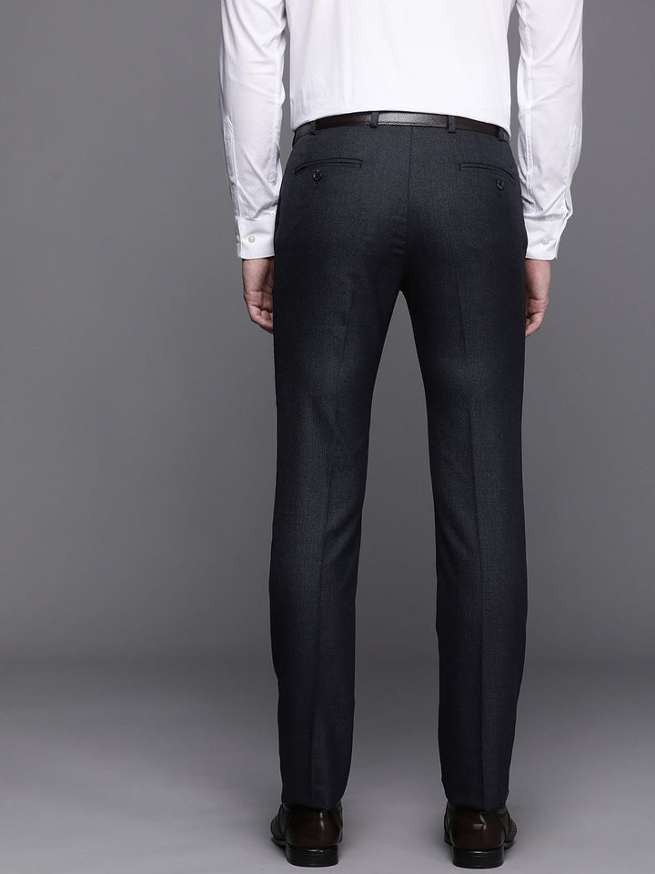 Raymond Men Solid Mid-Rise Slim Fit Formal Trousers