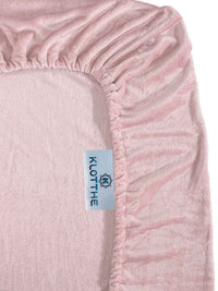 KLOTTHE Pink Wool 300 TC Fitted King Fine Bedsheet With 2 Pillow Covers