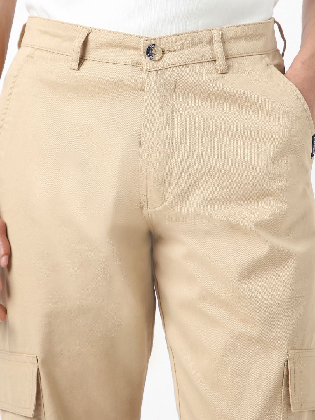 Urbano Fashion Men Regular Fit Solid Cargo Chino Pant with 6 Pockets Stretchable