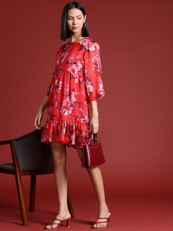 all about you Floral Print A-Line Mini Dress