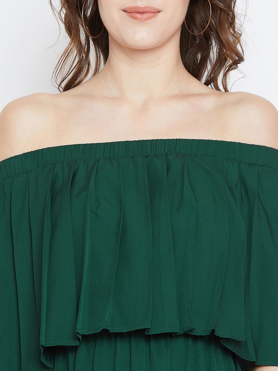 Berrylush Women Solid Green Maxi Dress
