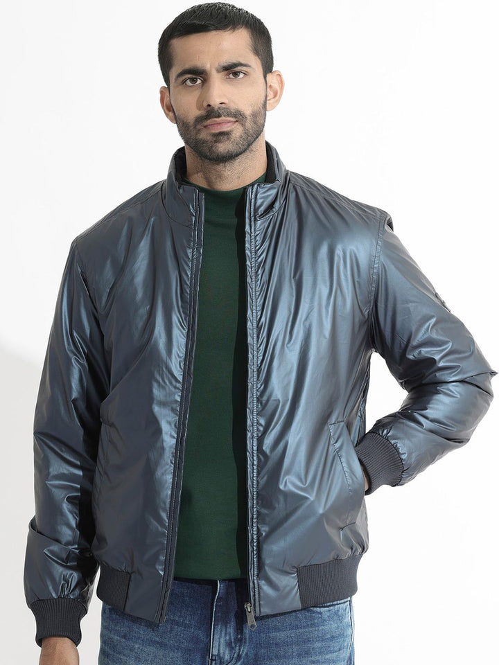 RARE RABBIT Men Carpo Tailored Fit Mandarin Collar Jacket