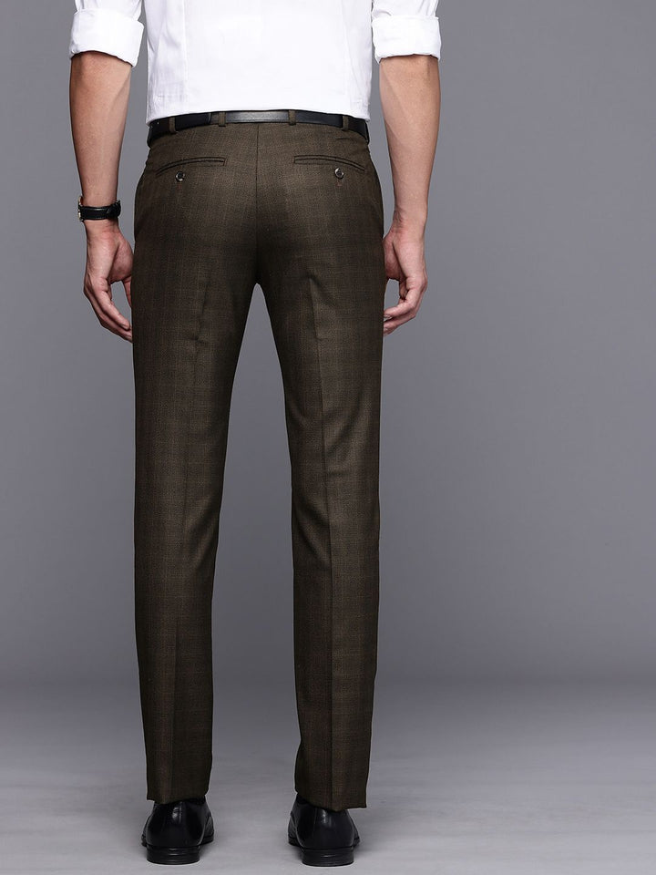 Raymond Men Checked Slim Fit Formal Trousers