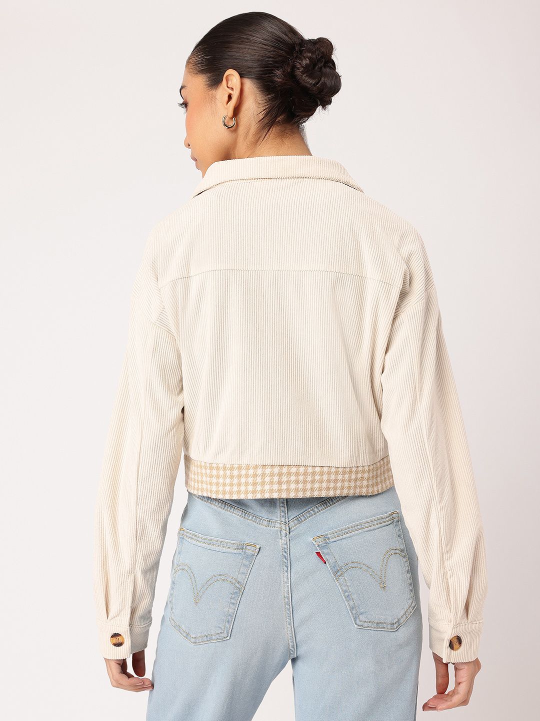 DressBerry Y2K Revival Houndstooth Crop Tailored Jacket