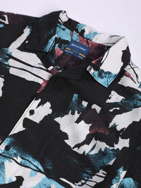Bene Kleed Men Abstract Printed Cuban Collar Casual Shirt