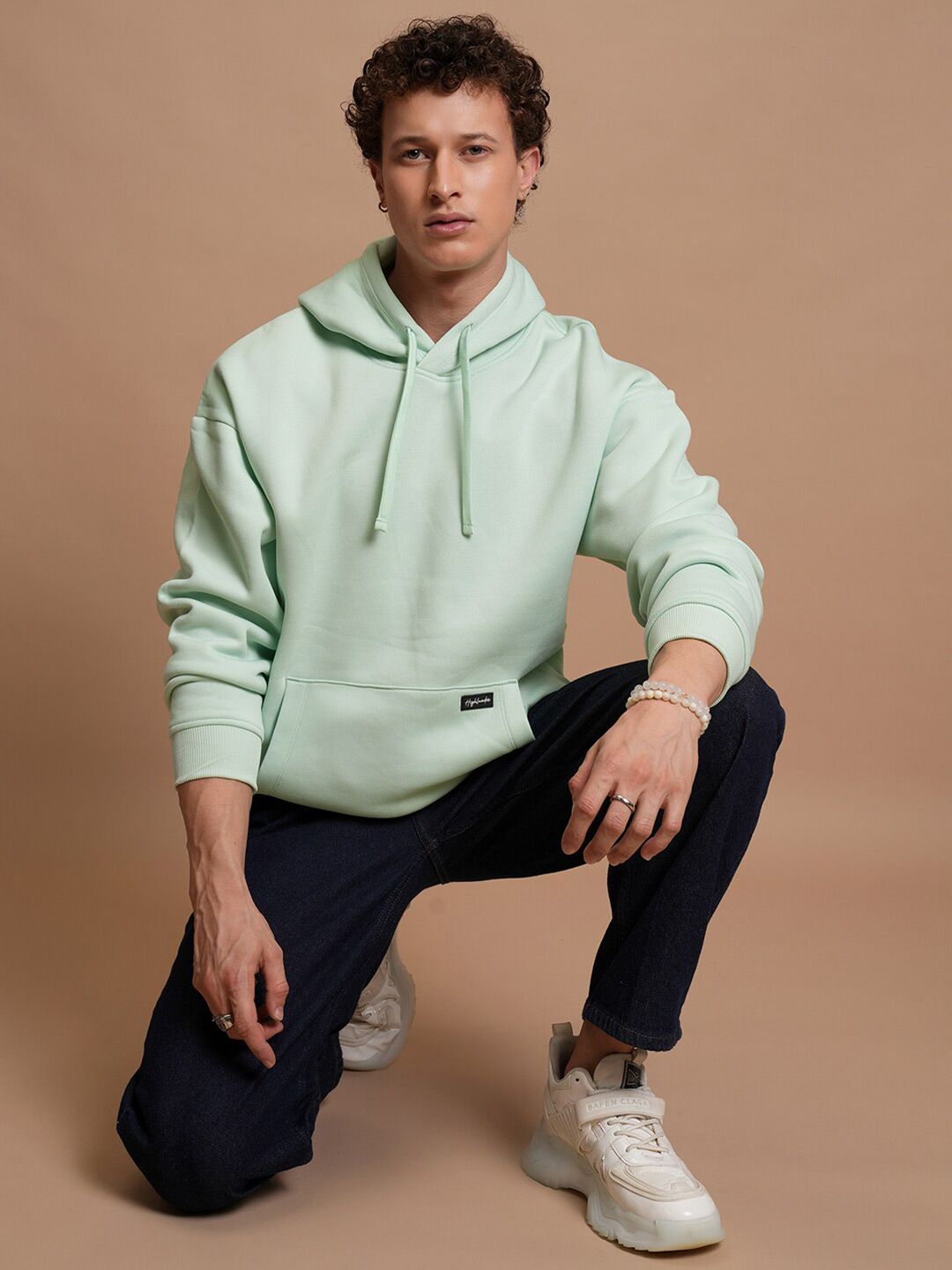 HIGHLANDER Oversized Drop Shoulder Hooded Pullover Sweatshirt