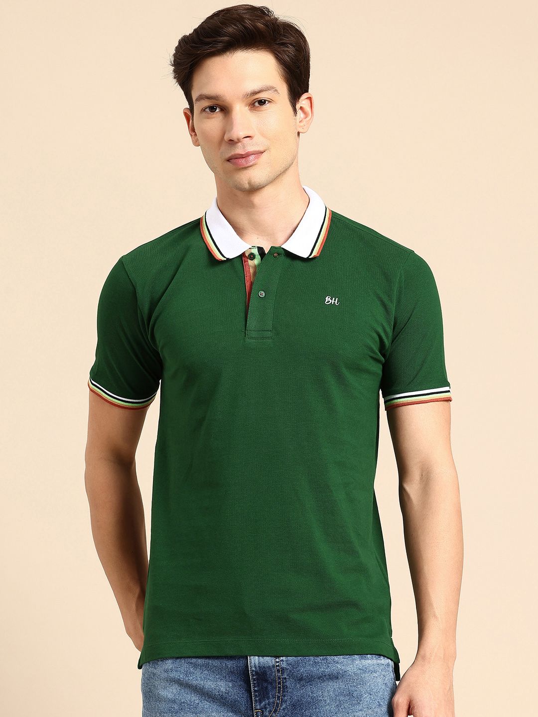 Being Human Polo Collar Pure Cotton T-shirt