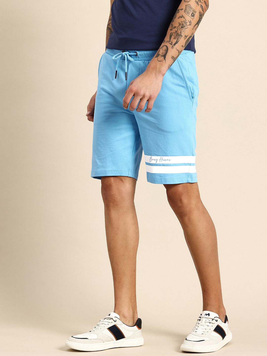 Being Human Pure Cotton Striped Technology Shorts