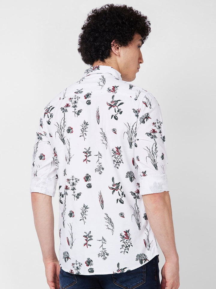 SPYKAR Floral Printed Cotton Casual Shirt