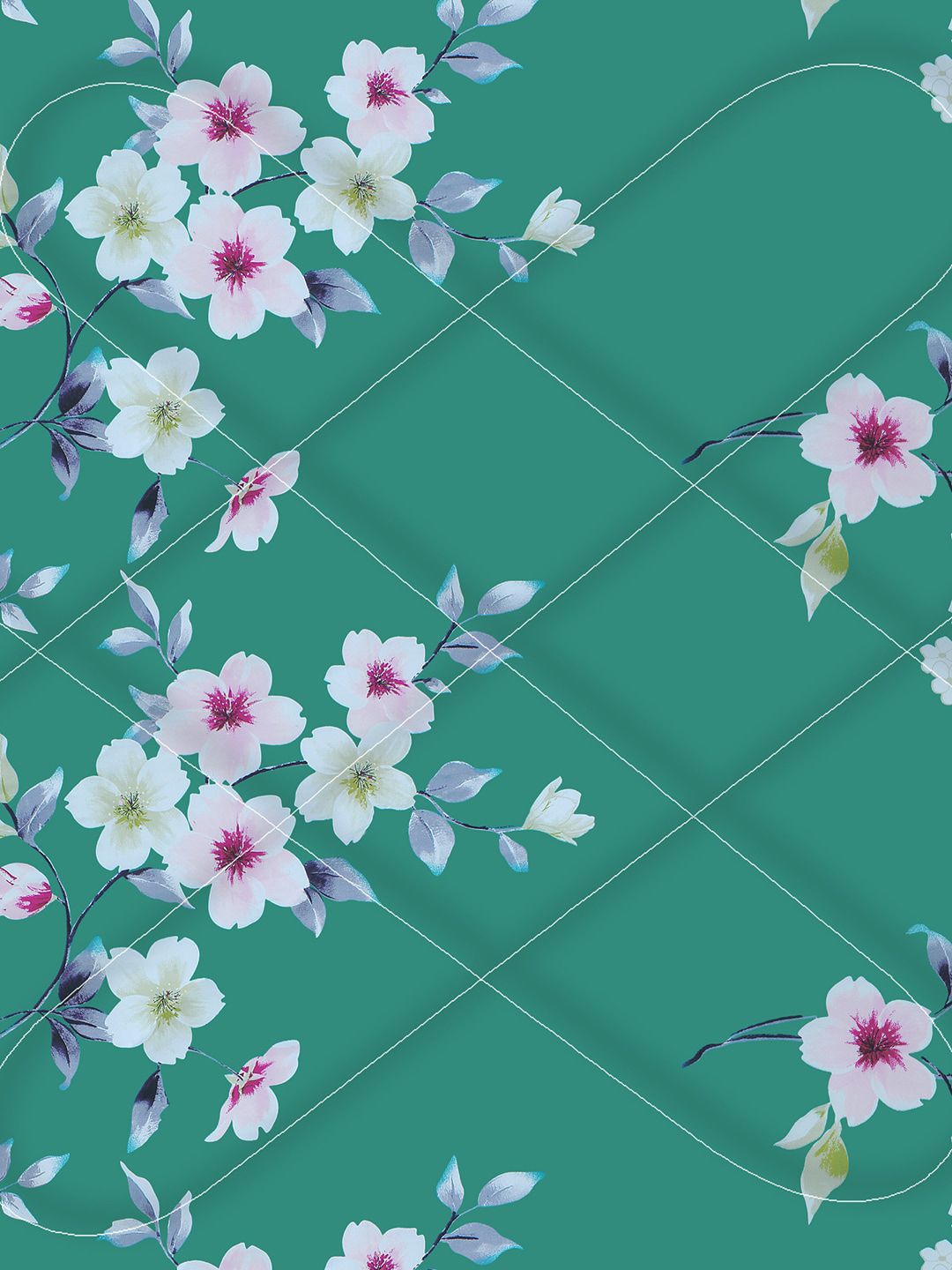 Story@home Green & White Floral 180 GSM AC Room Double Bed Comforter