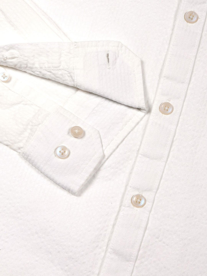 Thomas Scott Men Premium Regular Fit Long Sleeves Pinstripes Casual Shirt