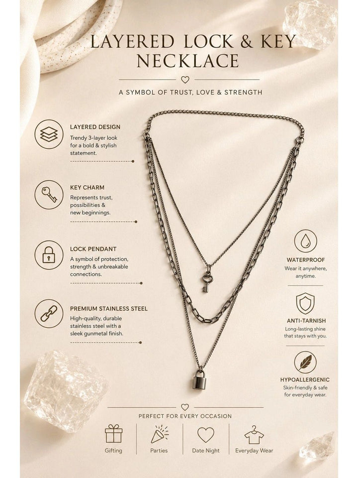 VOGUE PANASH Brass Silver-Plated Layered Necklace