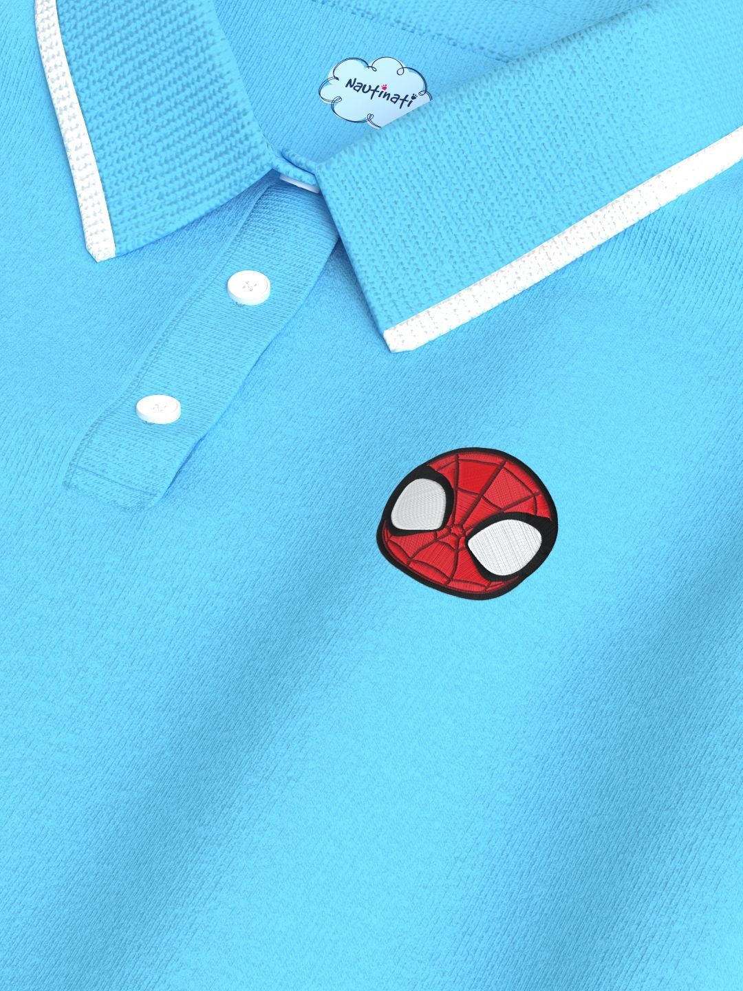NautiNati Marvel Spiderman Baby Boys Blue Superhero Pure Cotton T Shirt
