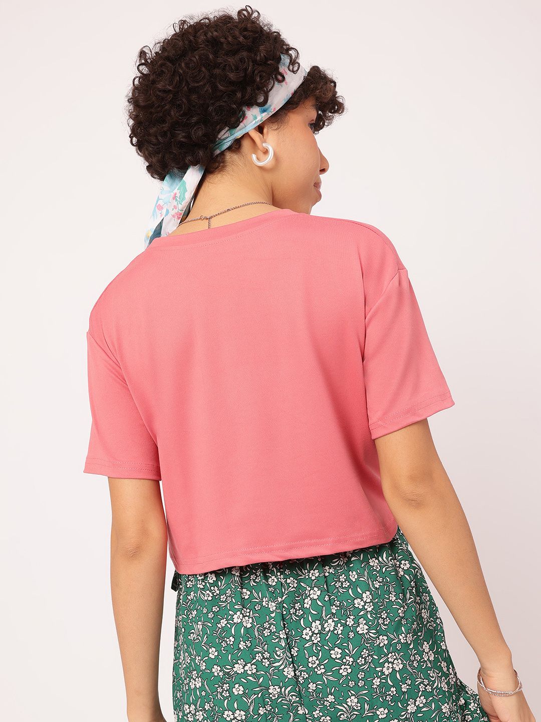 DressBerry Basic Bee Printed Ruched Drop-Sleeves Top