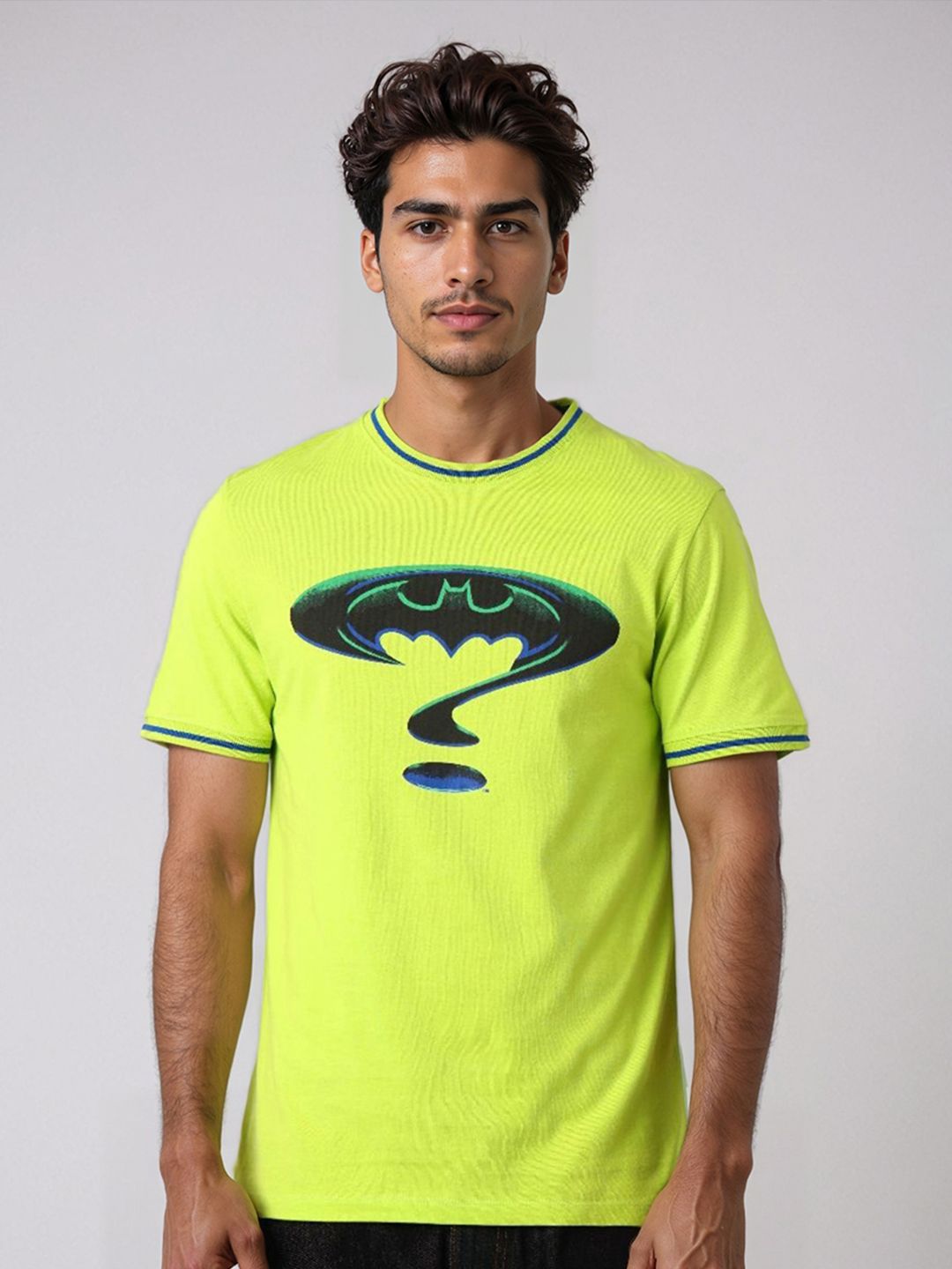 The Indian Garage Co Men Batman Graphic Printed Round Neck Cotton Slim Fit T-shirt