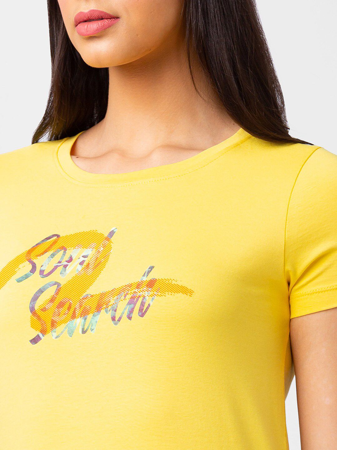 SPYKAR Women Typography Printed T-shirt