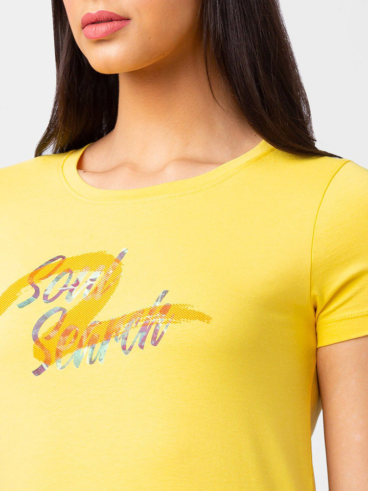 SPYKAR Women Typography Printed T-shirt