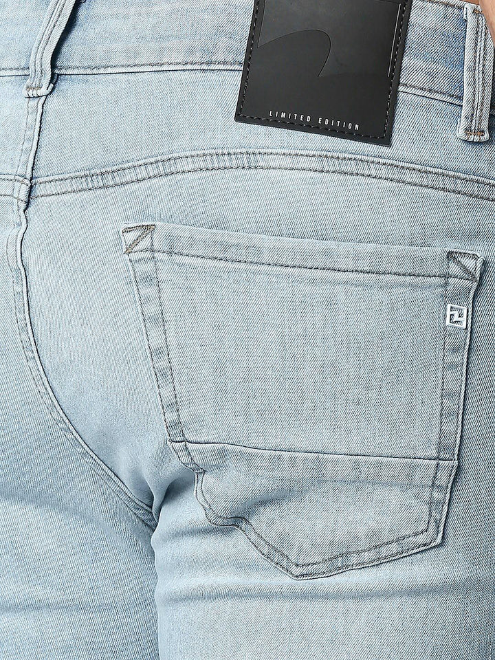 SPYKAR Men Slim Fit Low-Rise Mildly Distressed Light Fade Stretchable Cotton Jeans
