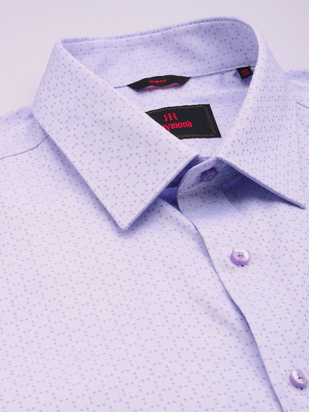 Raymond Self Design Slim Fit Pure Cotton Opaque Formal Shirt