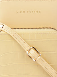 Lino Perros Women Yellow Animal Printed PU Structured Sling Bag