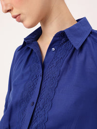DressBerry Cute Femi Peek-a-boo Pretty Lace Crop Shirt