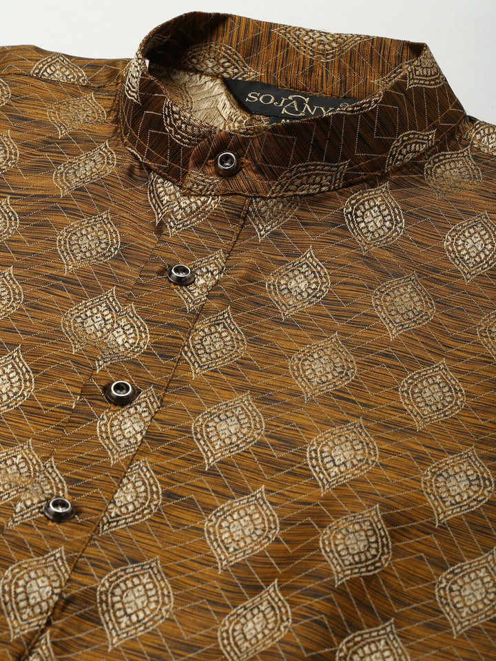 SOJANYA Rekaan Tenunan Kolar Mandarin Silk Cotton Kurta