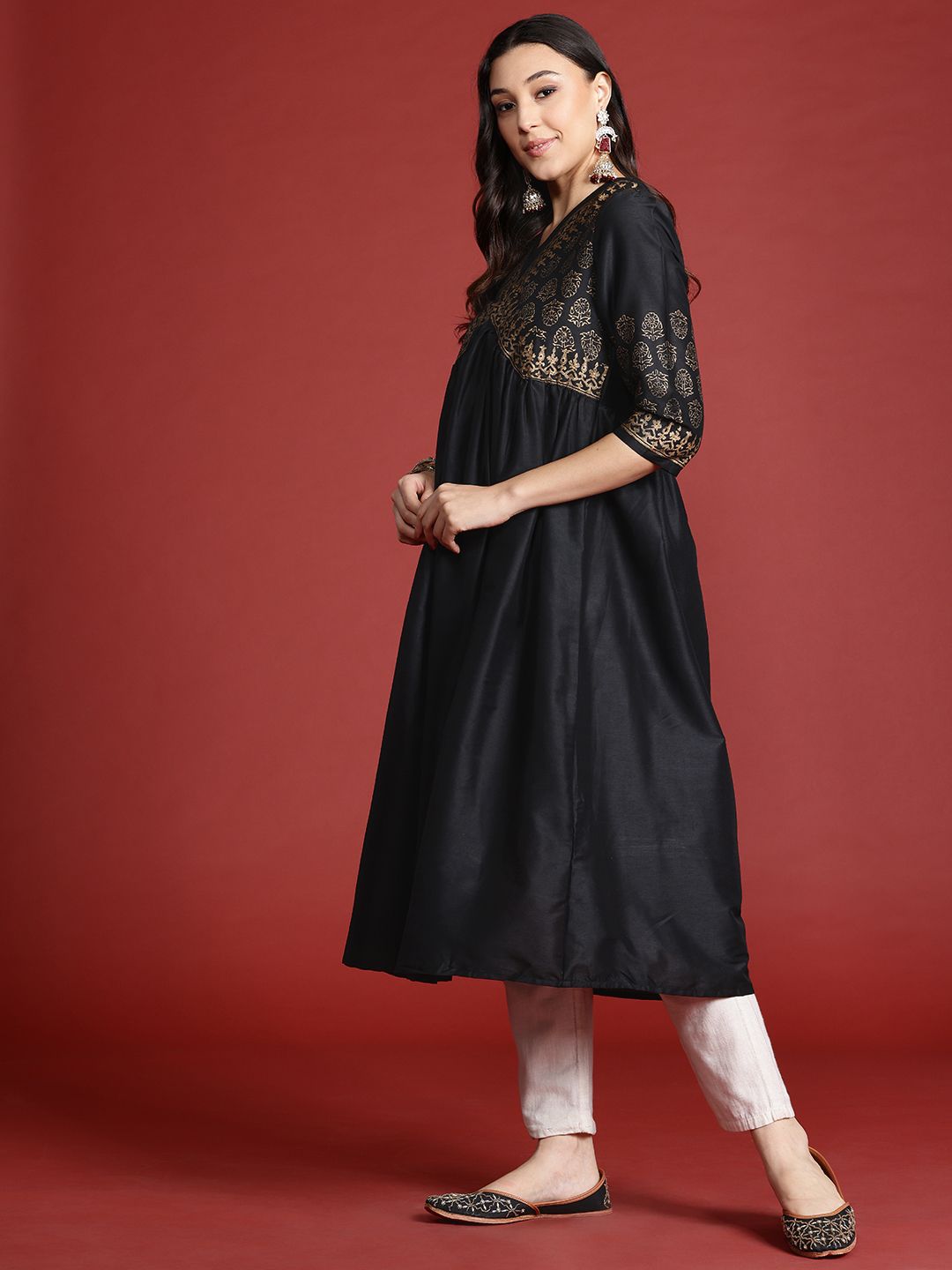 Anouk Ethnic Motifs Print Empire Kurta